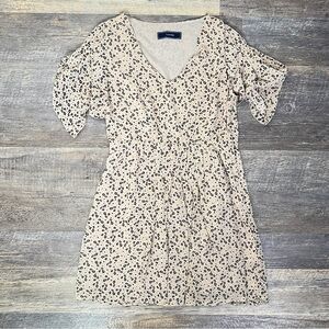 Lumiere tan and brown floral dress size medium M B56